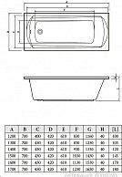 Ванна Bonito Home Selena  170x70 (с ножками)