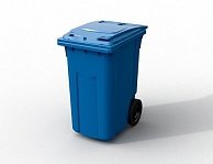 Мусорный контейнер на колесах  iPlast 360 л синий