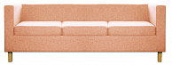 Диван Бриоли БиллиД трехместный светлые опоры J11 розовый