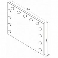 Зеркало гримерное Континент Антураж (13 ламп) 900х700