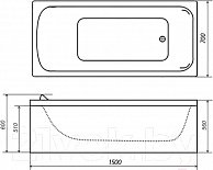 Ванна акриловая Triton Стандарт 150x70 (с ножками)