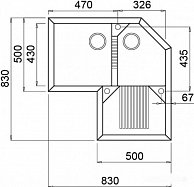 Кухонная мойка  Elleci  Tekno Corner  Titanium M73