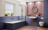 Душевая шторка Ambassador Bath Screens 100x140 со складывающимися дверями (прозрачное стекло / профиль хром) 16041111R