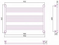 Полотенцесушитель водяной Сунержа Богема L 600х900, белый 12-0202-6090