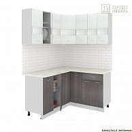 Готовая кухня Кортекс-мебель Корнелия ЭКСТРА угловая 1,5х1,4 Белый / Берёза, Королевский опал
