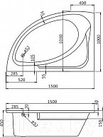 Ванна акриловая Santek Гоа 150x100 L (WH112033)