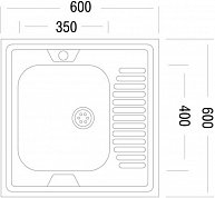 Мойка  Ukinox  STD600.600  -4C 0L накладная