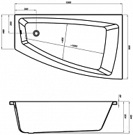 Ванна акриловая  Cersanit LORENA  150х90см (правая) ( (25675))