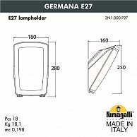 Настенный светильник уличный Fumagalli Germana (2N1.000.000.WYF1R)