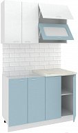 Готовая кухня Кортекс-мебель Корнелия МАРА 1,2м без столешницы Белый / Голубой