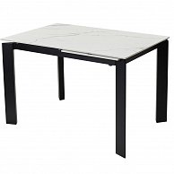 Обеденный стол Дамавер CORNER 120 STATUARIO WHITE SINTERED STONE / BLACK