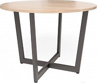 Обеденный стол Millwood Женева Л18 D90 дуб табачный Craft/металл черный