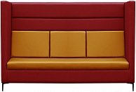 Диван Бриоли Дирк трехместный L19-L17 (красный, желтые вставки)