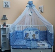 Комплект в кроватку  Балу ЗАГАДКА  7 пр (ш4096)  голубой