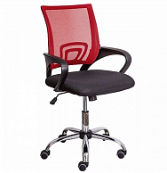 Кресло поворотное  Sedia RICCI  CHROME (красный+черный)