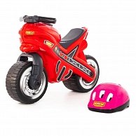 Каталка  Полесье мотоцикл МХ со шлемом  46765