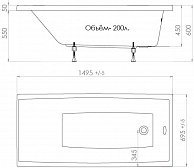 Ванна акриловая Triton Стандарт 150x70 (с ножками и экраном)