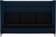 Диван Бриоли Дирк трехместный L18-L22 (синий, черные вставки)