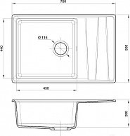 Кухонная мойка GranFest GF-LV-760L (серый)