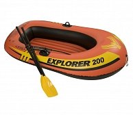 Надувная лодка Intex Explorer Pro 200+весла+насос, 6+ оранжевый 58357
