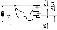 Унитаз подвесной в комплекте Duravit Rimless ME by Starck (покрытие WonderGliss) 45290900A11