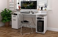 Компьютерный стол Интерлиния Skill-1 белый/белый