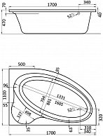 Ванна акриловая Santek Эдера 170x110 R (WH111994)