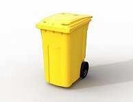 Мусорный контейнер на колесах  iPlast 360 л желтый