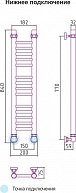 Полотенцесушитель водяной  Сунержа Богема  прямая 800х150 (вертикальное/диагональное/нижнее подключени