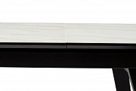 Обеденный стол  Дамавер Морис 140 Бежевый мрамор, стекло / черный каркас