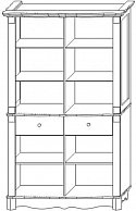 Шкаф с витриной Мебель-КМК &quot;Баккара&quot; Орех экко (оконка с рисунком) КМК 0441.4