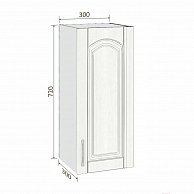 Шкаф настенный  Кортекс-мебель Корнелия РЕТРО ВШ30 Ясень белый
