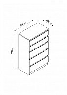 Комод Mio Tesoro Кастор 5 ящиков 2.03.02.070.5 дуб венге