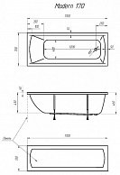 Ванна 1Марка MODERN 170*70 белый