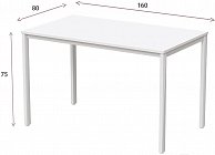 Обеденный стол Millwood Сеул Л 160x80  белый/металл белый
