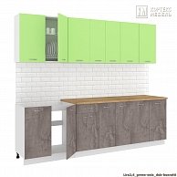 Готовая кухня Кортекс-мебель Корнелия ЛИРА-лайт 2,6 Зелёный / Оникс, Королевский опал