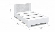 Полуторная кровать Империал Аврора 120 с основанием белый/ателье светлый