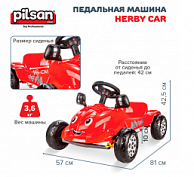 Педальная машина  Pilsan Herby Car Red