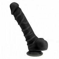 Фаллоимитатор NLONELY 18 см черный ( SILICONE-010BLK)