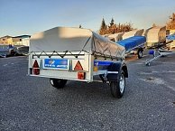 Прицеп Кремень профи 2,0*1,3 с бортом 31 см с тентом 30 см, задний и передний борт усилены фанерой