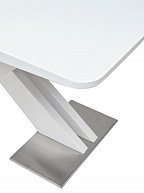 Обеденный стол Дамавер CONTI 140 WHITE GLASS белый глянец