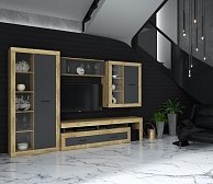 Набор мебели для жилой комнаты Интерлиния Loft-6 (Гостиная-2) дуб золотой/антрацит 1346147