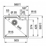 Кухонная мойка Franke UBG 610-56 Графит (114.0595.376)