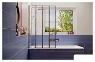 Душевая шторка Ambassador Bath Screens 100x140 со складывающимися дверями (прозрачное стекло / профиль хром) 16041111L