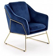 Кресло Halmar Soft 3 темно-синий/золотой